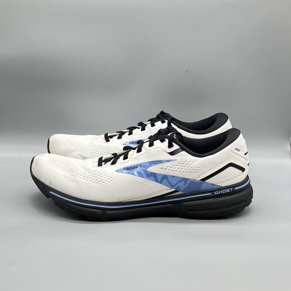 Brooks Shoes Mens 14 White Mesh Ghost 15 Road Running Athletic Sneakers Comfort main image 5